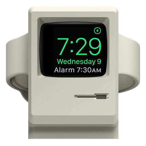 Retro Classic Mac Desktop Stand / Charging Cable Holder for Apple Watch Series